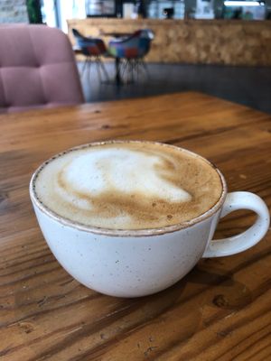 Oat milk latte at Sweet Greens Restaurant in Abu Dhabi