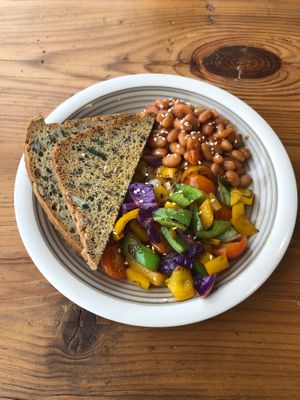 Vegan breakfast  at Sweet Greens Restaurant in Abu Dhabi