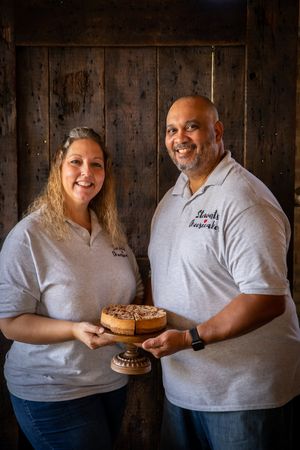 Mr. and Mrs. Stewart at Stewarts' Cheesecakes in Bloomingdale