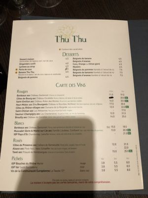 Menù   at Thu Thu in Paris