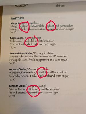 I didn't take a photo of the egg and honey but here is the milk and yoghurt items non vegan 😔 at La Maison Chay in Berlin