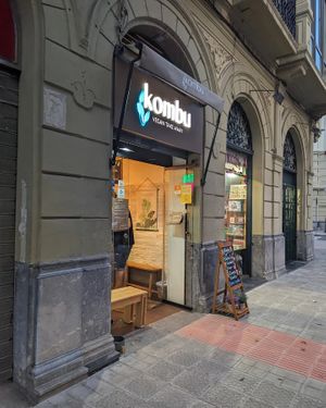 Outside at Kombu Vegan in Bilbao