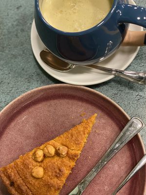 Golden Milk & Carrot Hazelnut Cake at Fuori Luogo in Milan