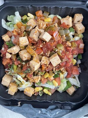 Vegan Burrito Bowl with Organic Tofu as protein choice  at Fresh Burrito in Guelph