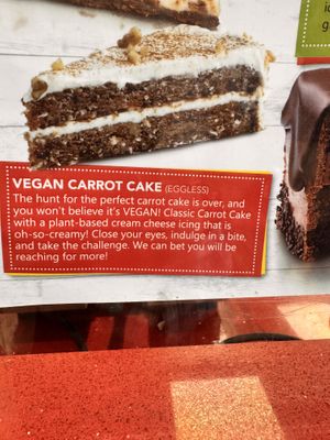 The carrot cake is vegan!  at Fresh Burrito in Guelph