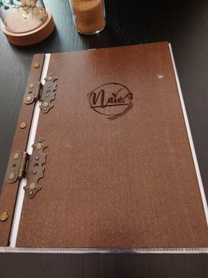 The beautiful menu at Café Naiv in Innsbruck