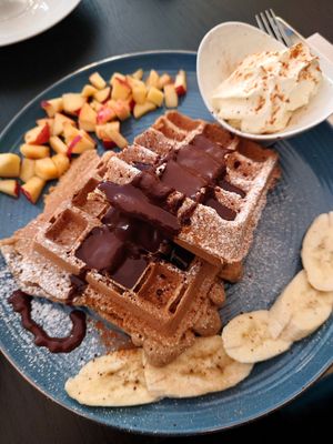 Sweet waffle 🧇 at Café Naiv in Innsbruck