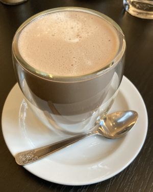 Oat milk hot chocolate  at Café Naiv in Innsbruck