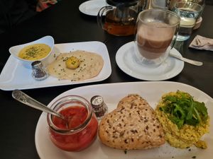 scrambled tofu and vegan egg at Café Naiv in Innsbruck