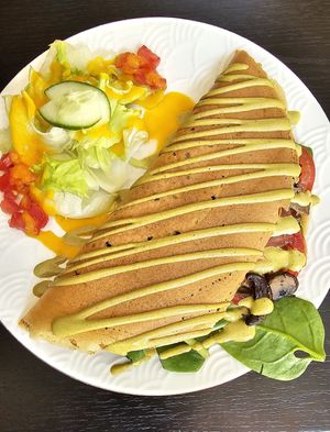 more like a crepe, less like an omelette at Café Naiv in Innsbruck