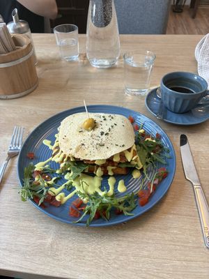 Sloppy waffles  at Café Naiv in Innsbruck