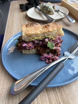 BBQ Tofu Sandwich (half of it)  at Feast & Fallow in Vancouver
