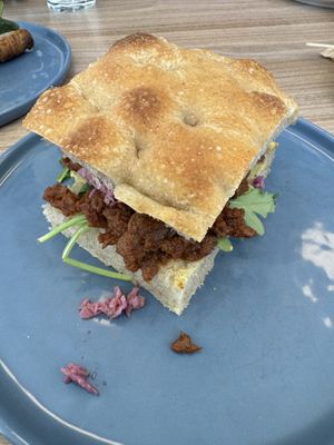 Bbq spy curl sandwich   at Feast & Fallow in Vancouver