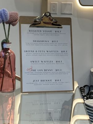 brunch menu  at Feast & Fallow in Vancouver