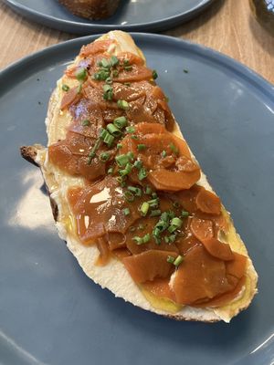 Carrot lox toast  at Feast & Fallow in Vancouver