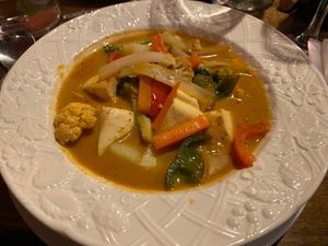 Vegan Massaman Curry with Tofu. at BuaLoy in Devon