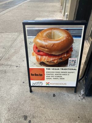 Placard at Zucker's Bagels & Smoked Fish in New York City