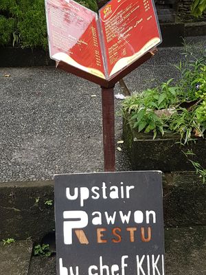 Name of restaurant at Pawwon Restu in Ubud