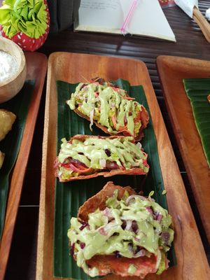 Vegan jackfruits tacos at Pawwon Restu in Ubud