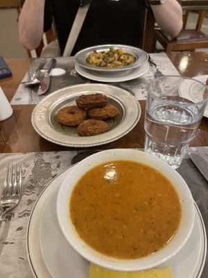 Red lentil soup and falafel   at Ciya Sofrasi in Istanbul