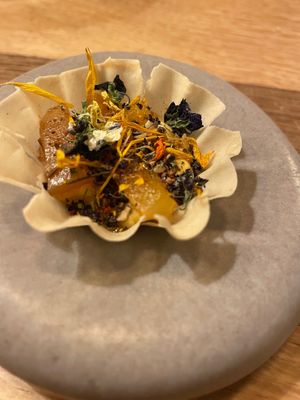 Tartelette à la courge maturée at Entropy in Brussels