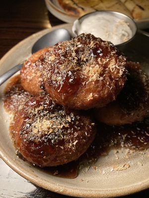 Lentil doughnut starter  at Amba in Cleveland