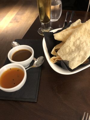Popadoms with dips  at Haveli in Newcastle Upon Tyne