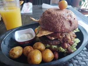 Mexicana burger combo at La Villa 99 in Bogota