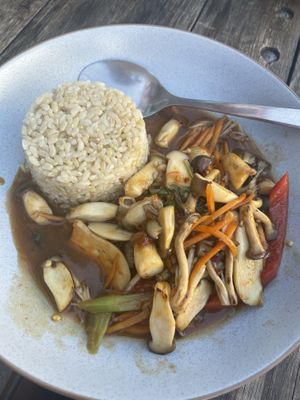 Mushroom basil stir fry  at Madame K's Vegetarian in Fitzroy