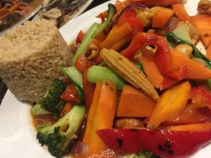 Stir fry veg and cashew at Madame K's Vegetarian in Fitzroy