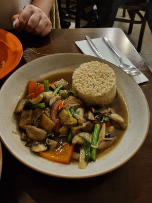 Mushroom brown rice at Madame K's Vegetarian in Fitzroy