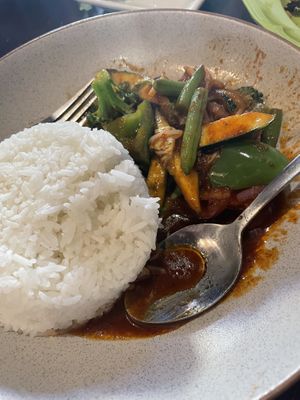 Tofu and red curry paste  at Madame K's Vegetarian in Fitzroy