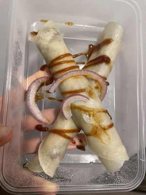 Duck pancakes 🌱  at Madame K's Vegetarian in Fitzroy