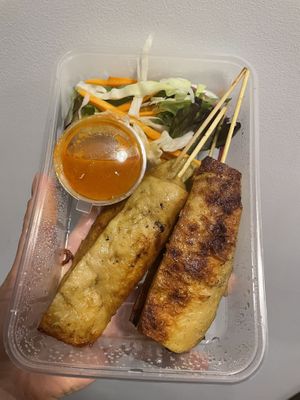 Marinated wheat Protein chicken skewers   at Madame K's Vegetarian in Fitzroy