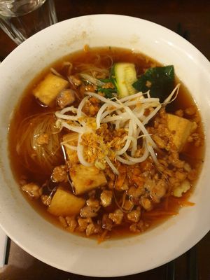 Nam Sai Moo Noodle $17.90 at Madame K's Vegetarian in Fitzroy