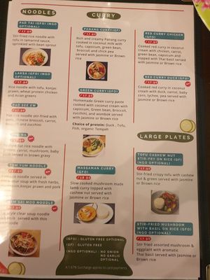 Menu July 2023 at Madame K's Vegetarian in Fitzroy