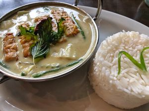 Thai green curry at Madame K's Vegetarian in Fitzroy