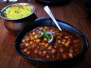 Chana Masala with Saffron Rice at Oh! Delhi in Dunsborough