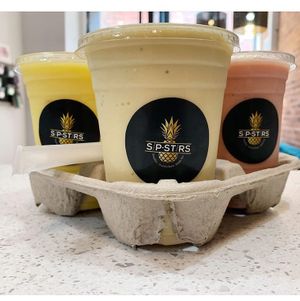 Sunshine and a little hurricane, tropical burst and queen of green are vegan but others can be modified as well. at Sip Stirs in Pembroke