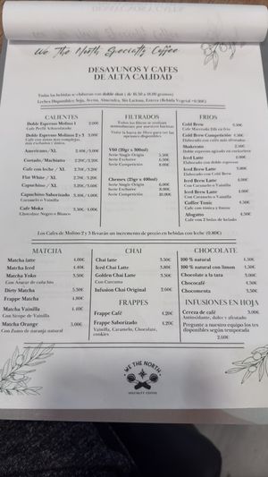 Menú  #Veganuary at We The North Specialty Coffee in Tenerife