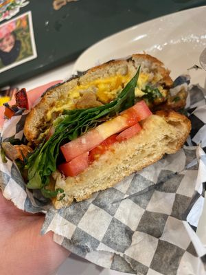 Vegan seitan breakfast sandwich with vegan cheese! Lutunji’s is my favorite breakfast place. Best vegan breakfast sandwich in the twin cities, hands down.   at Lutunji's Palate in Minneapolis