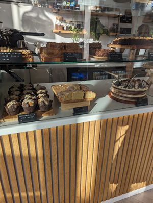 Fresh cakes and bakes available and on display, staff quick to know allergens #Veganuary at Offbeet - Southsea in Southsea