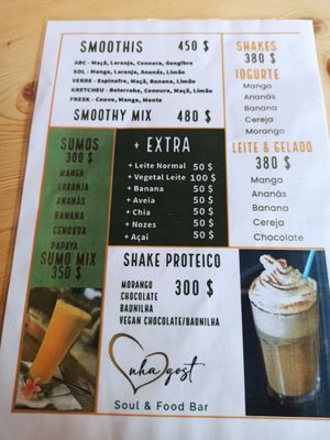 Menu at Nha Gost in Santa Maria