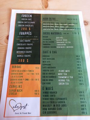 Menu at Nha Gost in Santa Maria