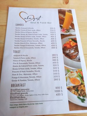 Menu at Nha Gost in Santa Maria