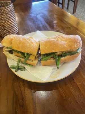 really delicious vegan bahn mi! good value and ingredients felt very fresh. lots of other good options i’ll be back to try!!   at Me Vui Vietnam Kitchen in Legian