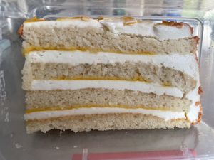 Mango coconut cake (vegan )  at Krishna Food in Christchurch