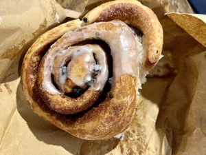 The biggest cinnamon roll I’ve ever seen   at Krishna Food in Christchurch