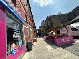 outside  at 16 Handles in New York City