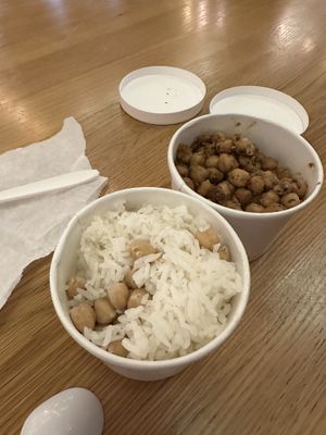Chickpeas and rice  at Jayna Gyro in Emeryville